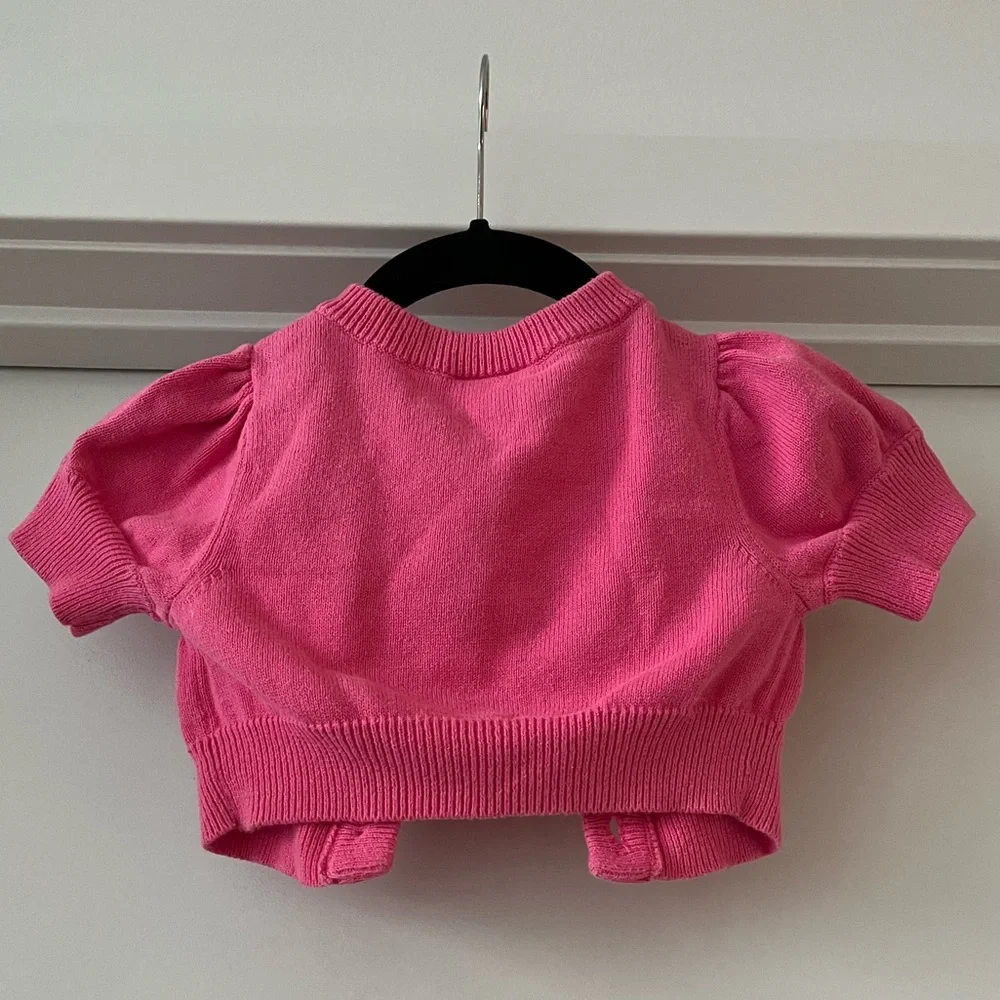 Hanna Andersson | Short Sleeve Cardigan | Pink | Girls 90 (3T)